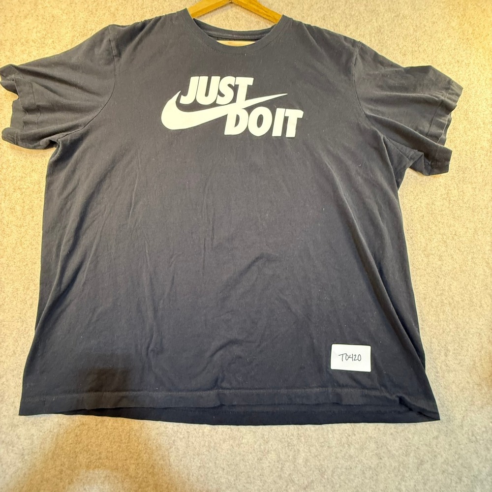 Nike Mens Just Do It Graphic T-Shirt Black White Swoosh Tee XXL‎ AR5006-010